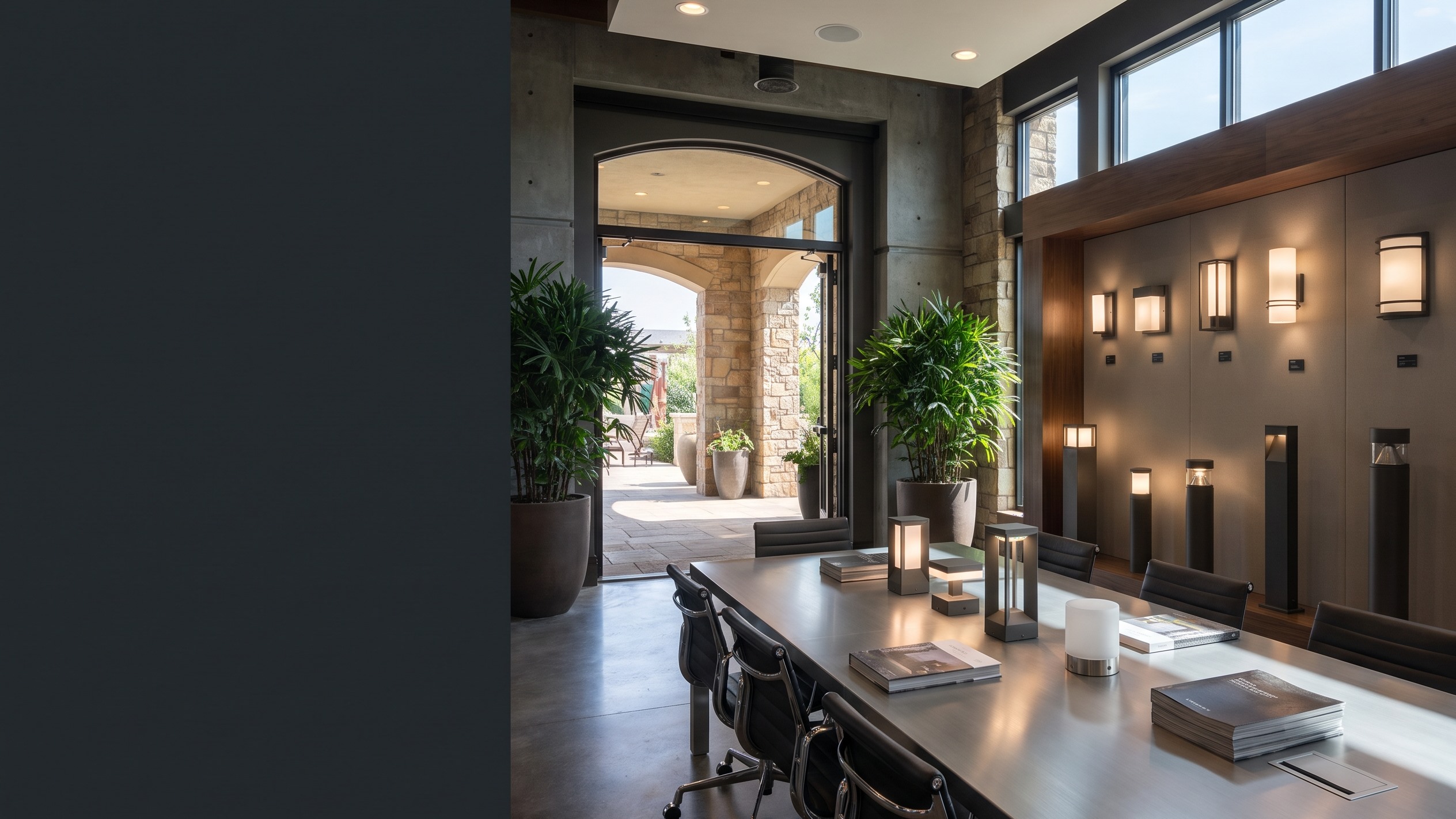 Lighting showroom and coordinated product wall